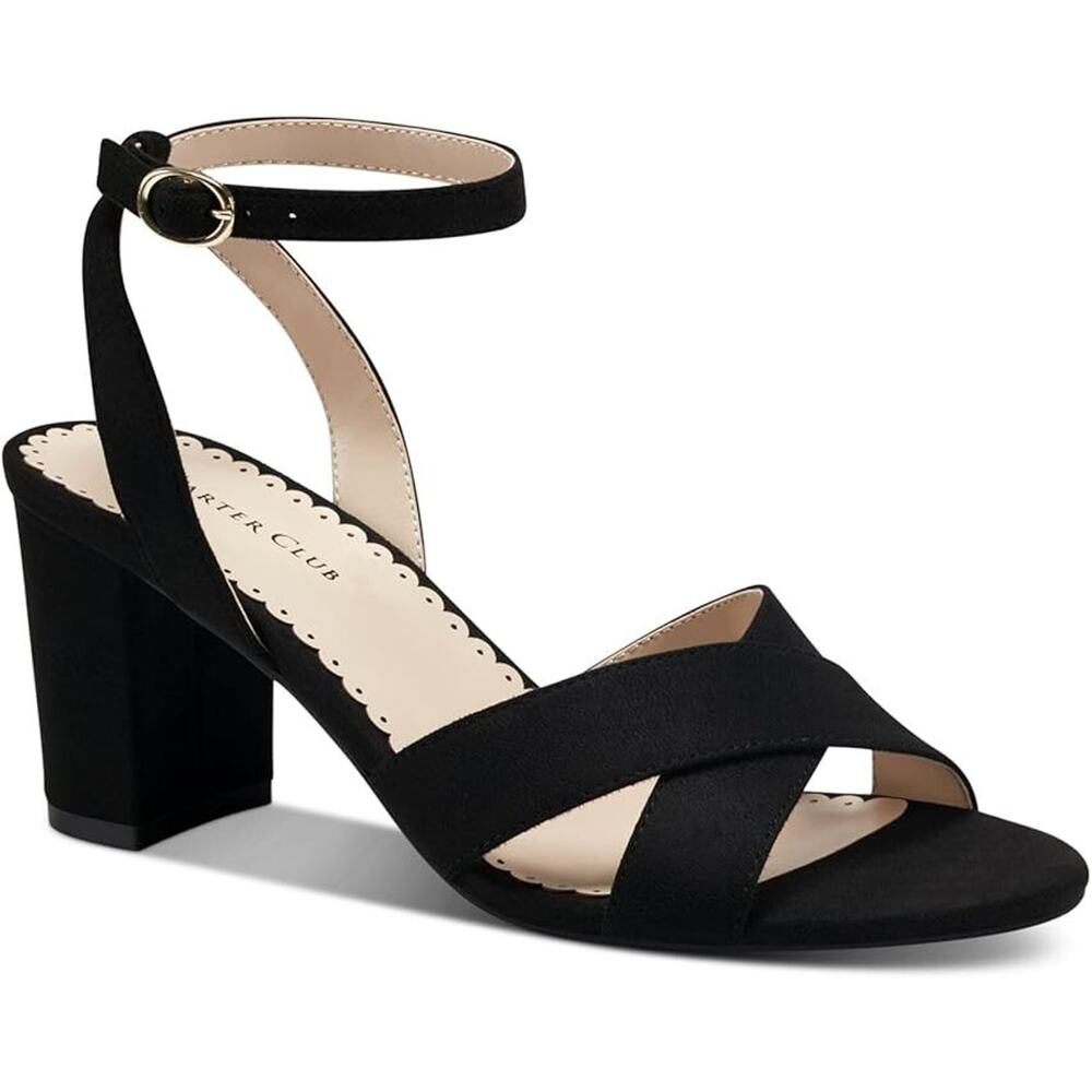 Charter Club Women's Kyraa Faux Suede Dressy Heels, Block Size 8.5M